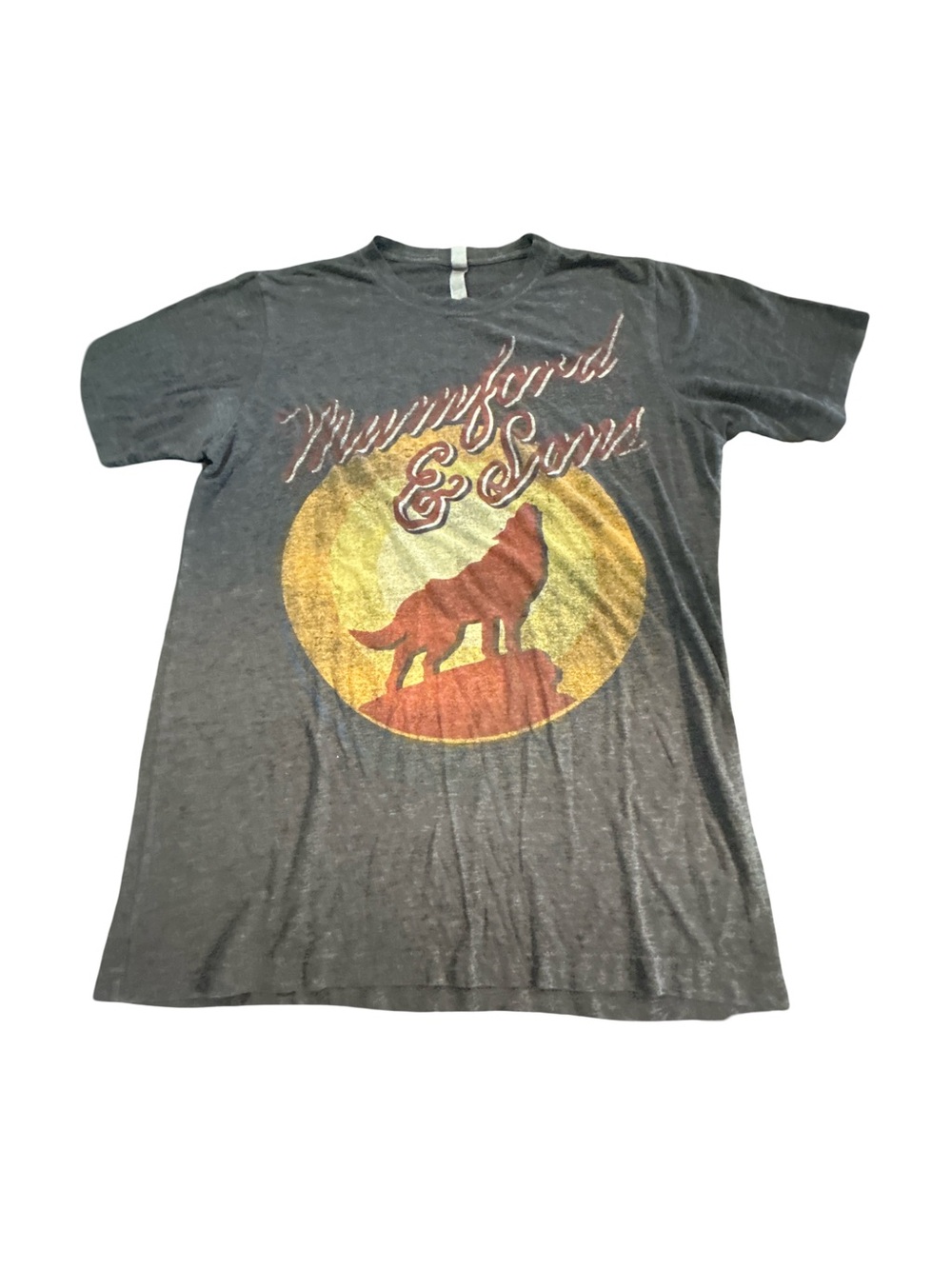 Mumford & Sons 2012 Gentlemen Of The Road Tour T-Shirt Howling Wolf Size M Grey